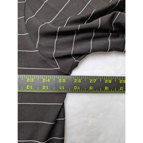 Greg Norman Play Dry Mens Golf Polo Shirt XL Black White Stripe Performance - Picture 4 of 6